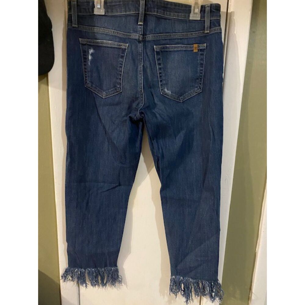 Joe's Jeans Distressed Dark Blue Frayed Hem Ankle Jeans - Picture 3 of 5